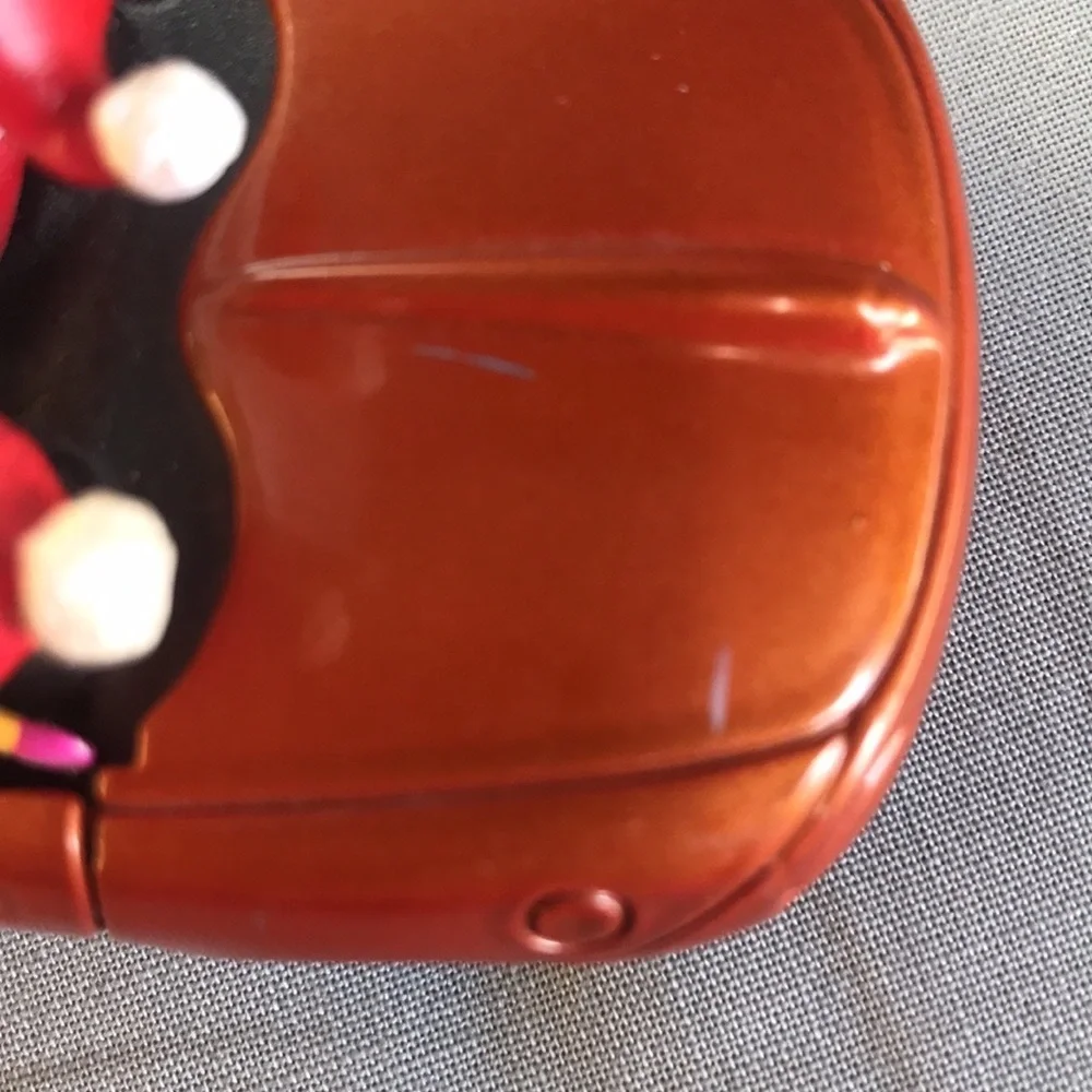 Vintage Maisto Dodge Orange convertible car Santa Claus & Elf Christmas ornament